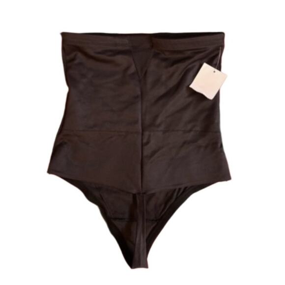 TC Black High Waist Firm Control Shaping Thong Bodysuit L NWT - Picture 3 of 5